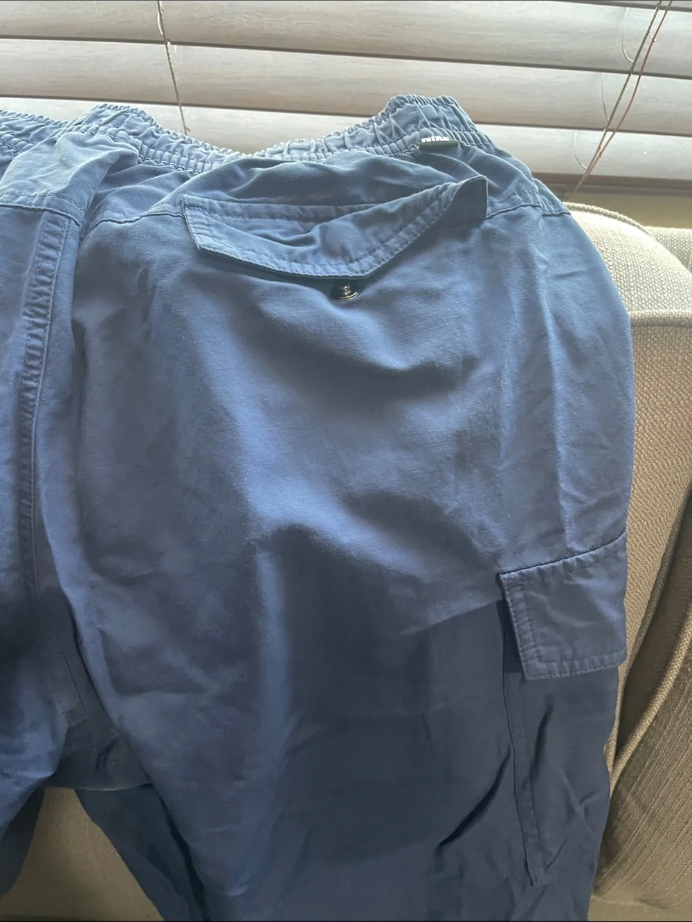 Nike Men's Navy Cargo Pants with Elastic Waist and Drawstring